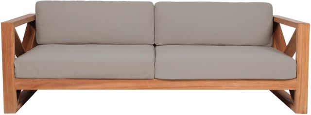 Meridian Furniture Anguill Gray Fabric Fabric/Teak Outdoor Sofa-1