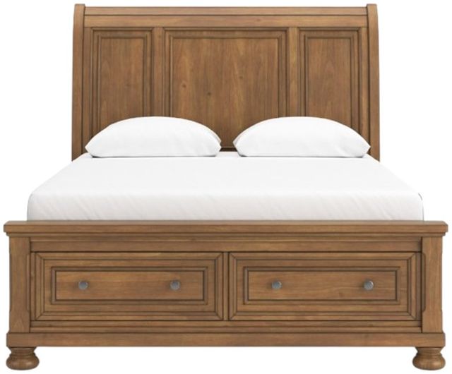 Signature Design by Ashley® Vandenmore Medium Brown California King Storage Sleigh Bed-2