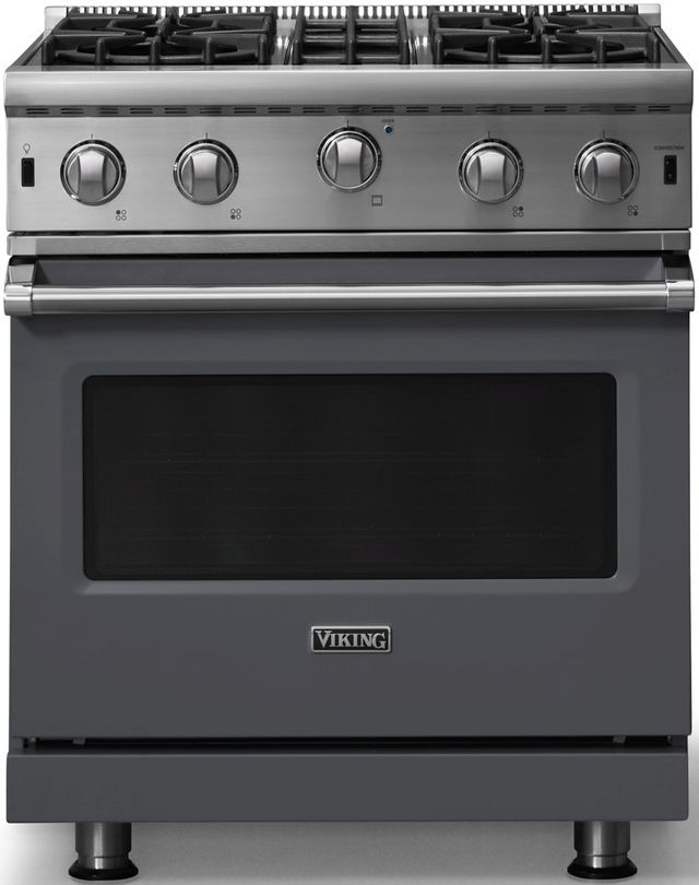 Viking® 5 Series 30" Cast Black Pro Style Gas Range-0