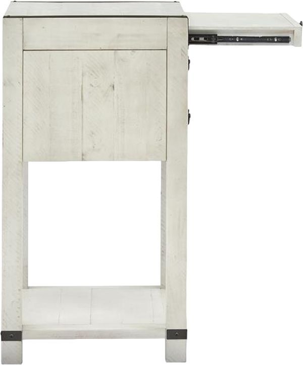 Magnussen Home® Chesters Mill Alabaster/Aged Iron Open Nightstand-3