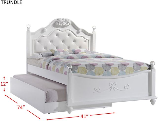 Elements International Alana White Full Youth Platform Bed with Storage Trundle-2