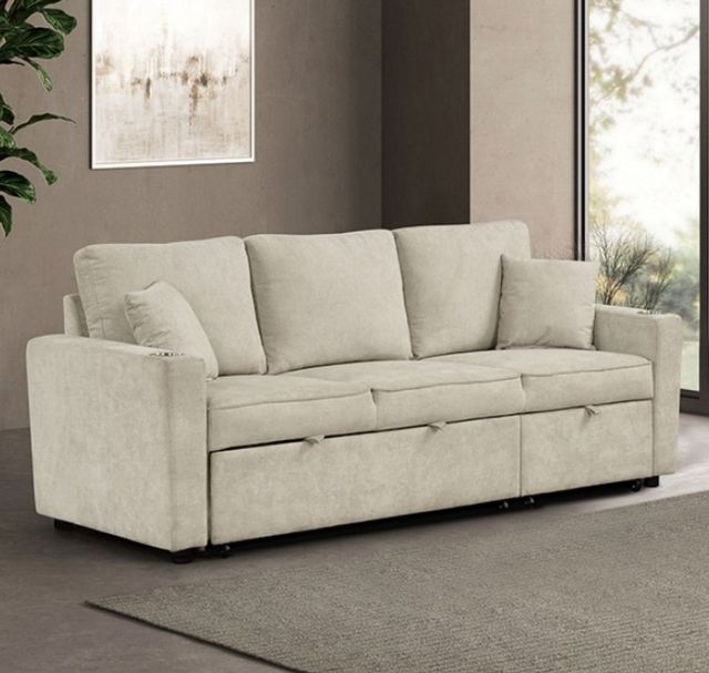 Furniture of America® Kendal Beige Sleeper Sofa-2