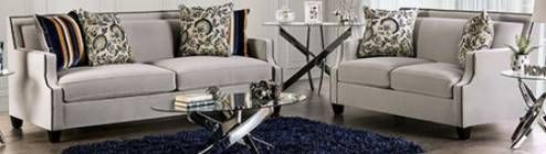 Furniture of America® Montecelio 2-Piece Light Gray/Navy Living Room Sitting Set-0