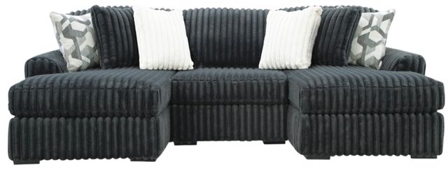 Signature Design by Ashley® Midnight-Madness 3-Piece Gunmetal U-Shape Sectional and Double Chaise-0
