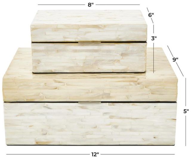 Deco Marche 2-Piece White Handmade Box Set-2