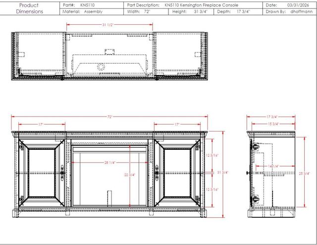 Legends Home Kensington Rosewood 72" Fireplace Console-2