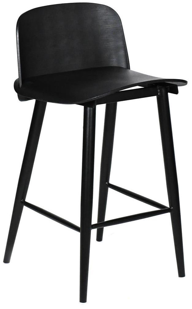 Moe's Home Collection Looey Set of 2 Black Counter Stools-1