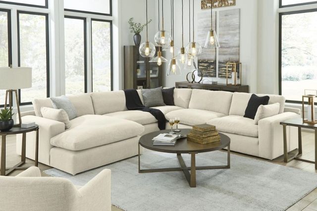 Benchcraft® Elyza 5-Piece Linen Left-Arm Facing Sectional and Chaise-1