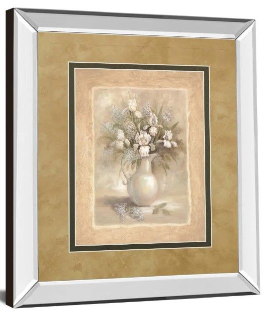 Classy Art White Bounty I By Vivian Flasch Mirror Framed Wall Art-0