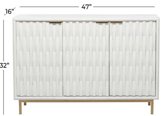 Deco Marche Matte White Accent Cabinet-4