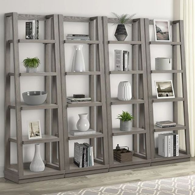 Parker House® Pure Modern 2-Piece Moonstone Angled Etagere Bookcase Piers-2