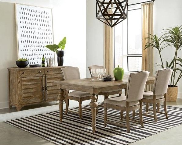 Riverside Furniture Sonora Snowy Desert Dining Table with One Leaf-2
