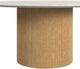 Elements International Sylvie White Faux Marble Top Coffee Table with Natural Base-3