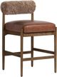 Four Hands Jazelle Havana Brown/Taupe Shearling Counter Stool-0