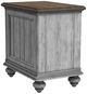 Flexsteel® Plymouth® Brown Top Chairside Table with Distressed Graywash Base-3