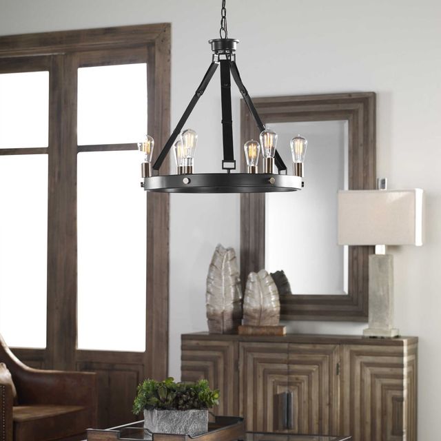 Uttermost Marlow 6 Light Antique Bronze Chandelier-1