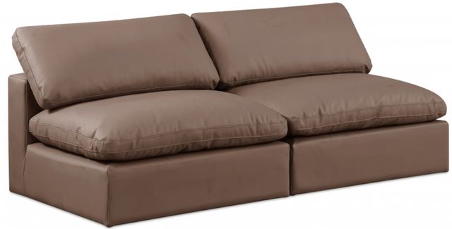 Meridian Furniture Comfy 2-Piece Brown Vegan Leather Sofa-0