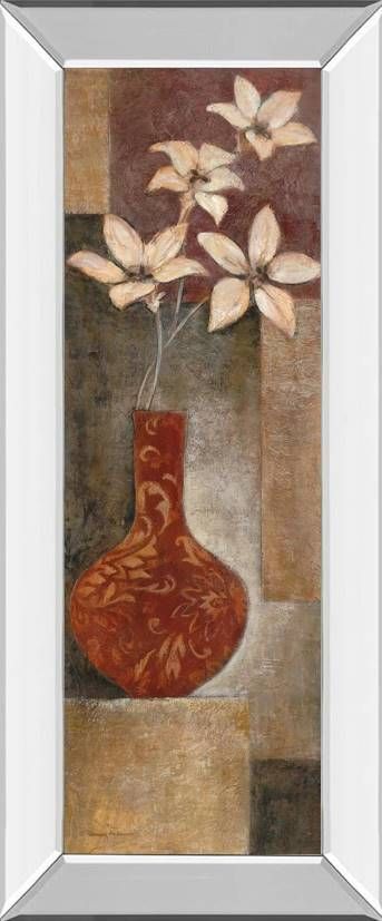 Classy Art Baroque Floral I by Rosie Abrahams Mirror Framed Wall Art-0