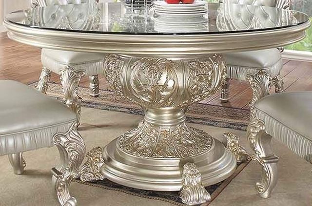 Round Glass Top Dining Tables Glass Table With Pedestal Base ACME