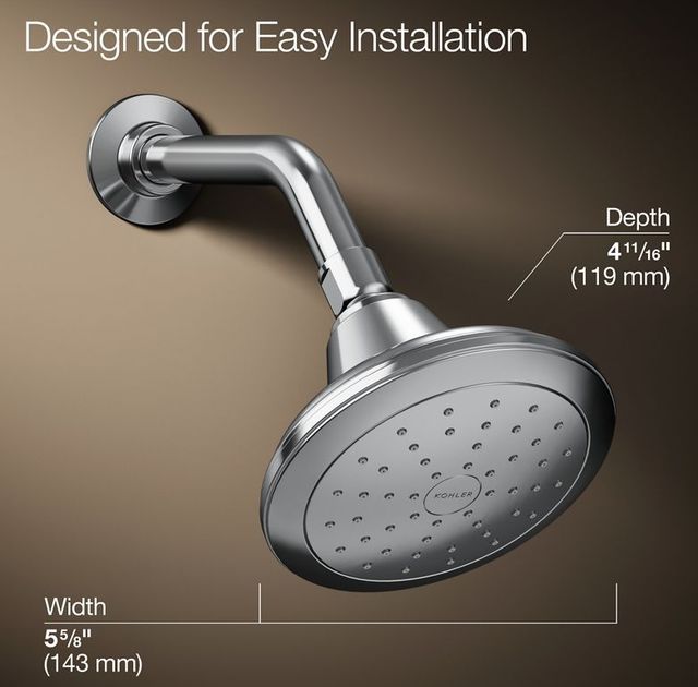 KOHLER® Pinstripe® Polished Chrome 1.75 GPM Single-Function Showerhead-2