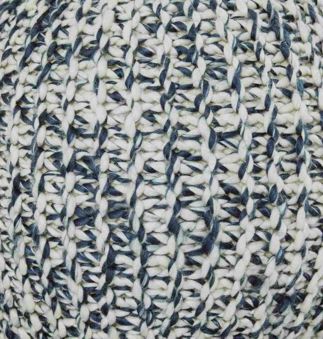 Signature Design by Ashley® Latricia Blue/White Pouf-2