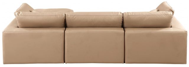 Meridian Furniture Comfy 4-Piece Tan L-Shape Vegan Leather Sectional -3
