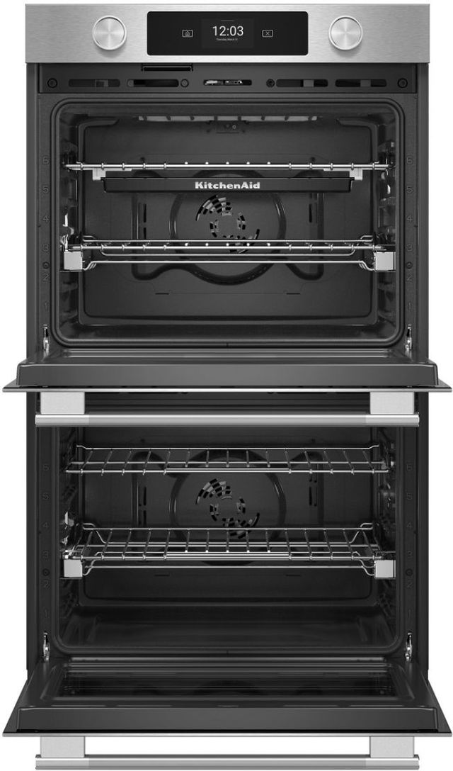 KitchenAid® 30" PrintShield™ Stainless Steel Smart Double Electric Wall Oven with Intelligent Cooking Camera-1