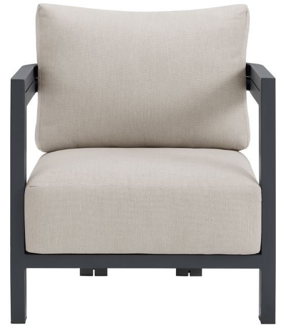 Elements International Playa Dark Gray/Olefin Beige Fabric/Metal Outdoor Chair-2