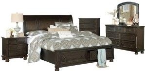 Mazin Furniture Begonia Grayish Brown Queen Bed-3