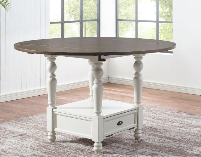 Steve Silver Co. Joanna Mocha Top Round Counter Dining Table with Two Tone Ivory Base-1