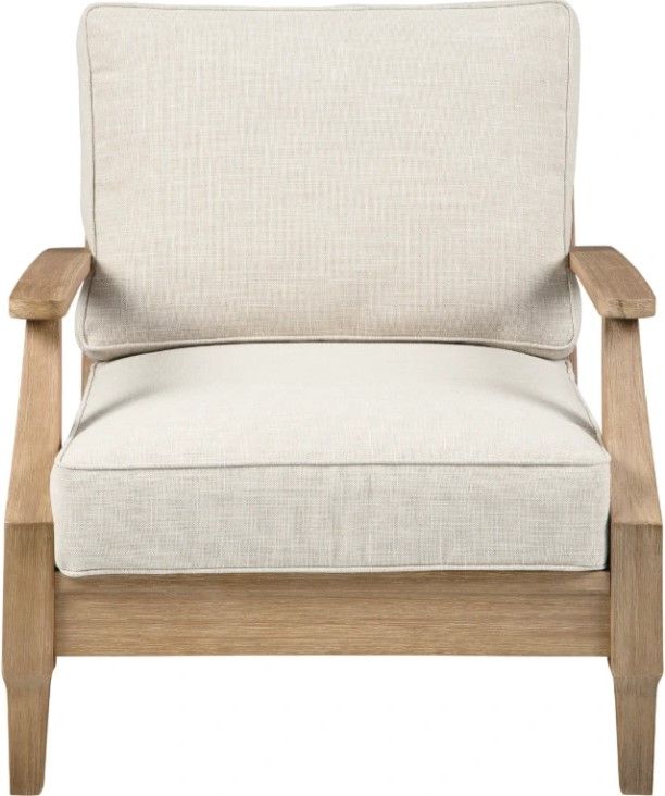 Signature Design by Ashley® Carter Hall Beige Fabric/Wooden Outdoor Chair-1