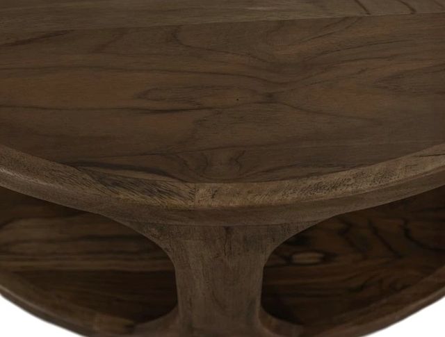 International Furniture Direct Balam Stained Brown Round Cocktail Table-3