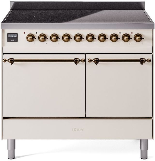 Ilve® Nostalgie II Series 40" Antique White Pro Style Induction Range-0