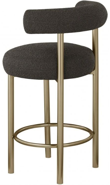 Meridian Furniture Bordeaux Brown/Brushed Brass Stool-3