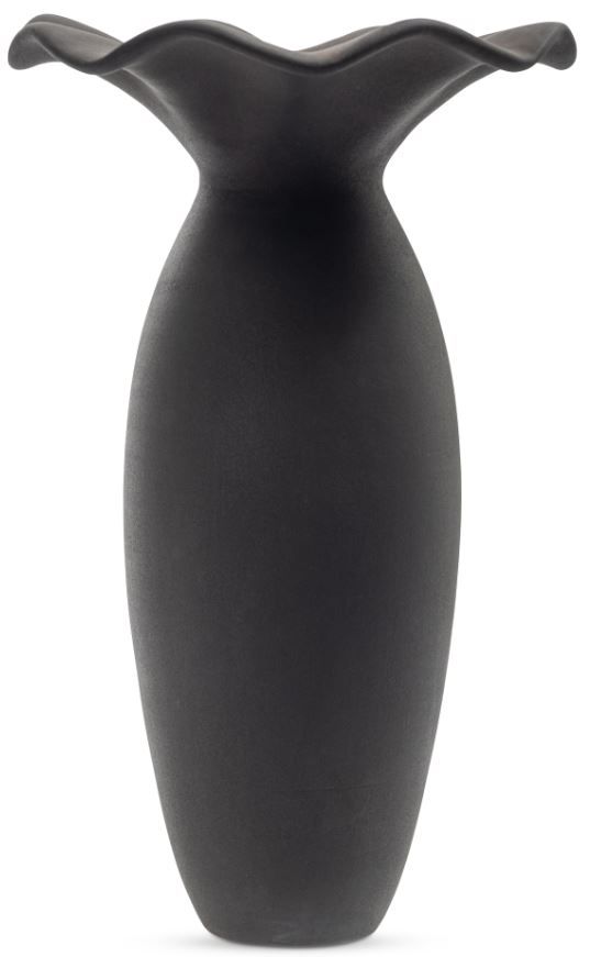 Moe's Home Collection Ruffle Black 16" Decorative Vessel-1