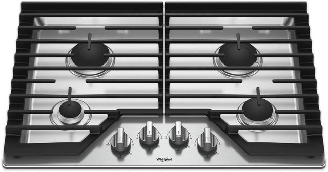 Whirlpool® 30" Stainless Steel Gas Cooktop-2