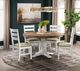 Elements International Park Creek 5-Piece Cottage White/Natural Round Dining Set-1
