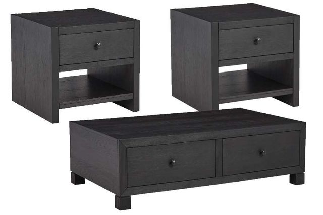 Signature Design by Ashley® Foyland 3-Piece Black Living Room Table Set-0