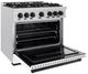ZLINE Classic Autograph Edition 36" Satin Stainless Steel Pro Style Gas Range with White Matte Door and Matte Black Accents-3