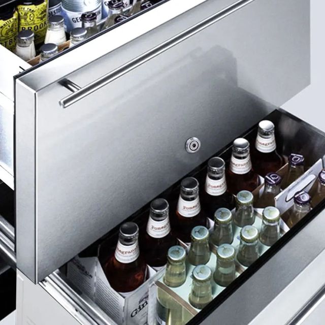 XO 24'' Fingerprint Resistant Stainless Steel Outdoor Undercounter Refrigerator-3