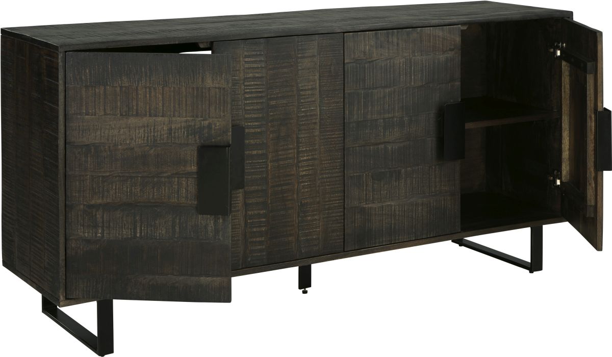 Kevmart Accent Cabinet - Grayish Brown/Black Kevmart Accent Cabinet - Grayish Brown/Black