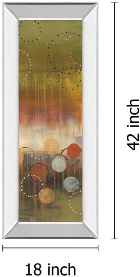 Classy Living Jeni Lee Circles In Green Panel Il 18" Wall Art-2