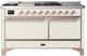 Ilve® Majestic III 60" Antique White Pro Style Dual Fuel Liquid Propane Range with Griddle and Copper Trim-0
