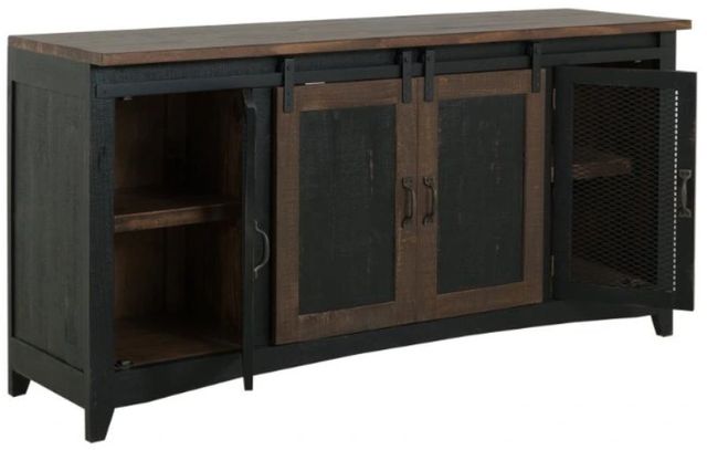 International Furniture Direct Pueblo Brown/Weathered Black TV Stand-0