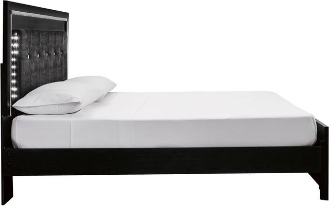 Signature Design by Ashley® Kaydell Black Queen Upholstered Storage Panel Bed with LED Lights-3