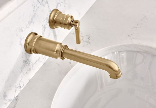 Brizo Invari® Brilliance® Luxe Gold® Wall Mount Lavatory Lever Handle Kit-1