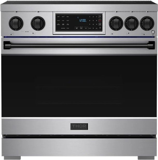 Thor Kitchen® Gordon Ramsay Collection 36" Stainless Steel Pro Style Induction Range with Tilt Panel Touch Control and Black Trim-0