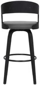 Armen Living Shelly 2-Piece Black Brushed/Gray Barstool Set-5