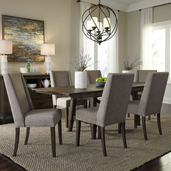 Liberty Furniture Double Bridge 7-Piece Dark Chestnut/Gray Optional Trestle Dining Set-1