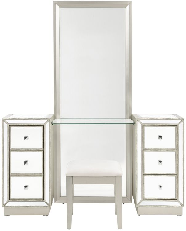 Coast2Coast Home™ Kiara 3-Piece Gold Foundry Mirrored Makeup Vanity Sets-1
